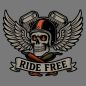 Preview: CGN-Bikeware-Biker Shirt Unisex Asphaltgrau Wings mit Skull